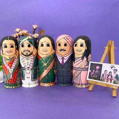 Personalised Wooden Companion Dolls (Set of 5) - COD Not Available