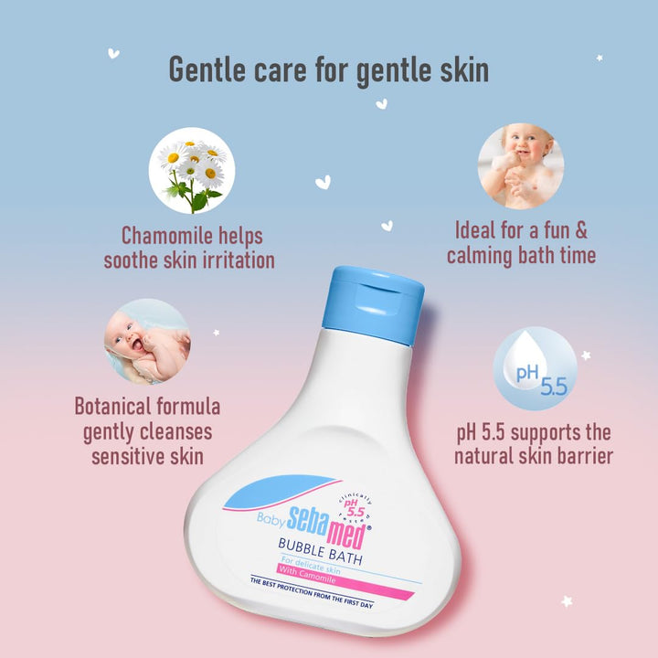 Sebamed Baby Bubble Bath - 200 ml | pH 5.5 | Chamomile
