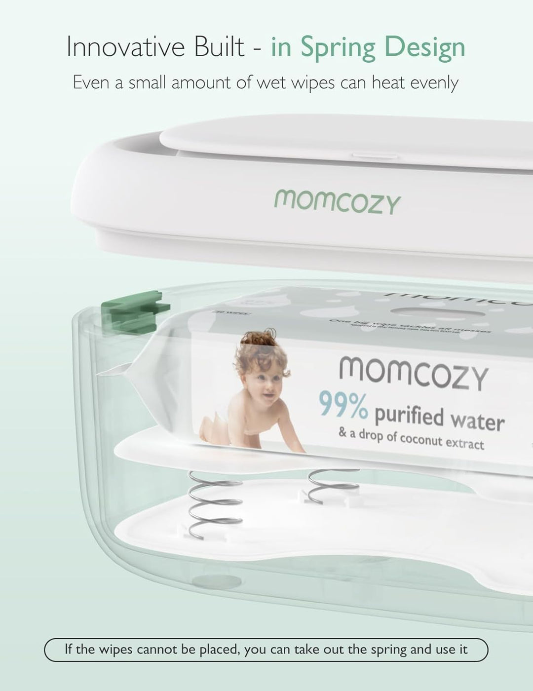 Momcozy Baby Wipe Warmer with Night Light - Large Capacity | 4 Modes of Temperature Heating Control