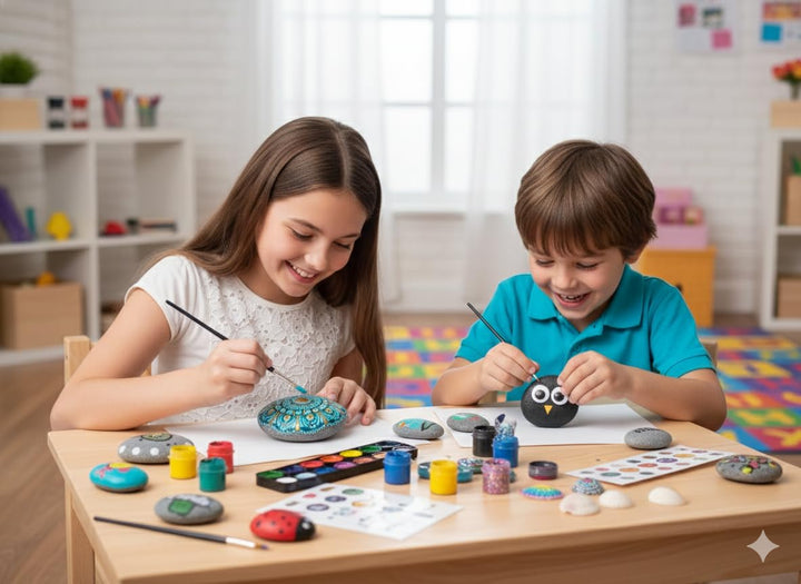 Lil' Star DIY Stone Painting with Shells Craft Kit