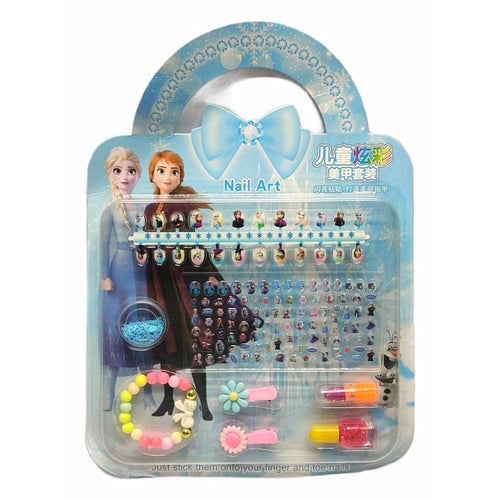 Princess Nail Art & Makeup Set for Girls | Nail Paint, Lipstick, Artificial Nails, Nail Stickers & Bracelet | Beauty Pretend Play Kit