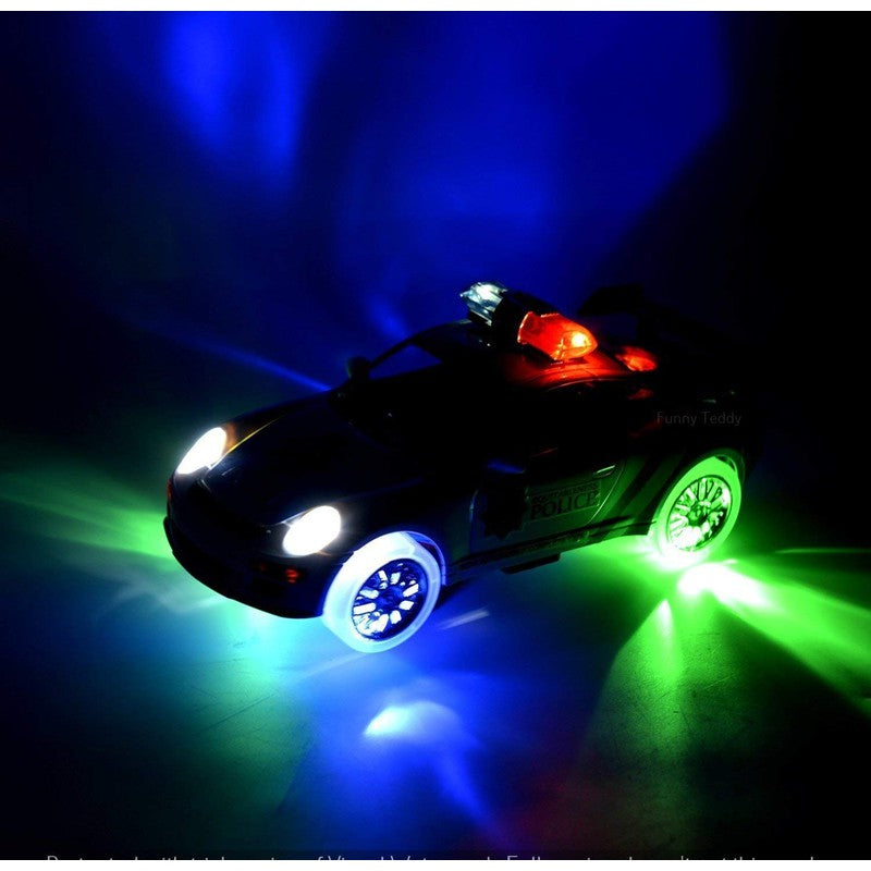 Bump and Go Police Car with Fun Flashing Light & Realistic Sounds  - Multicolor