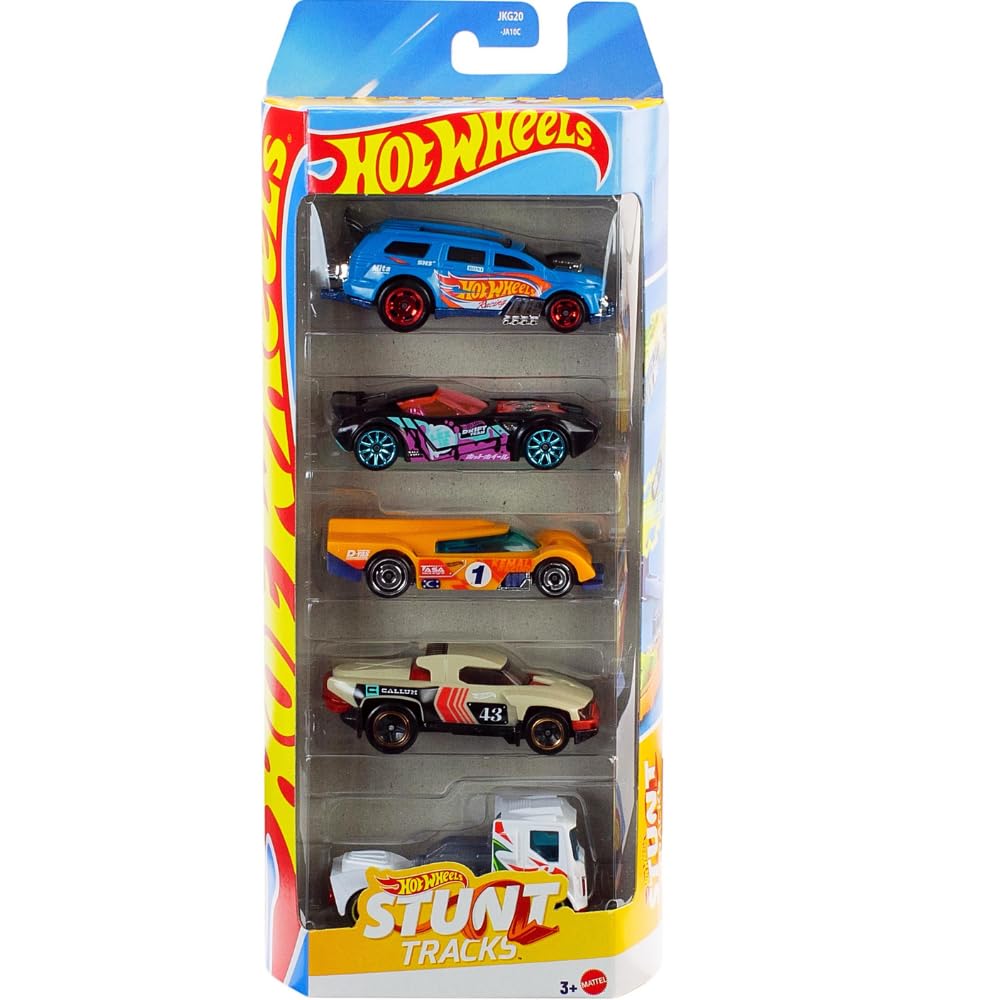 Hot Wheels Set of 5 Stunt Tracks - Gruppo X24, Rennen Rig / Camion, Nerve Hammer, Nitro Tailgater, Terra-Tracktyl