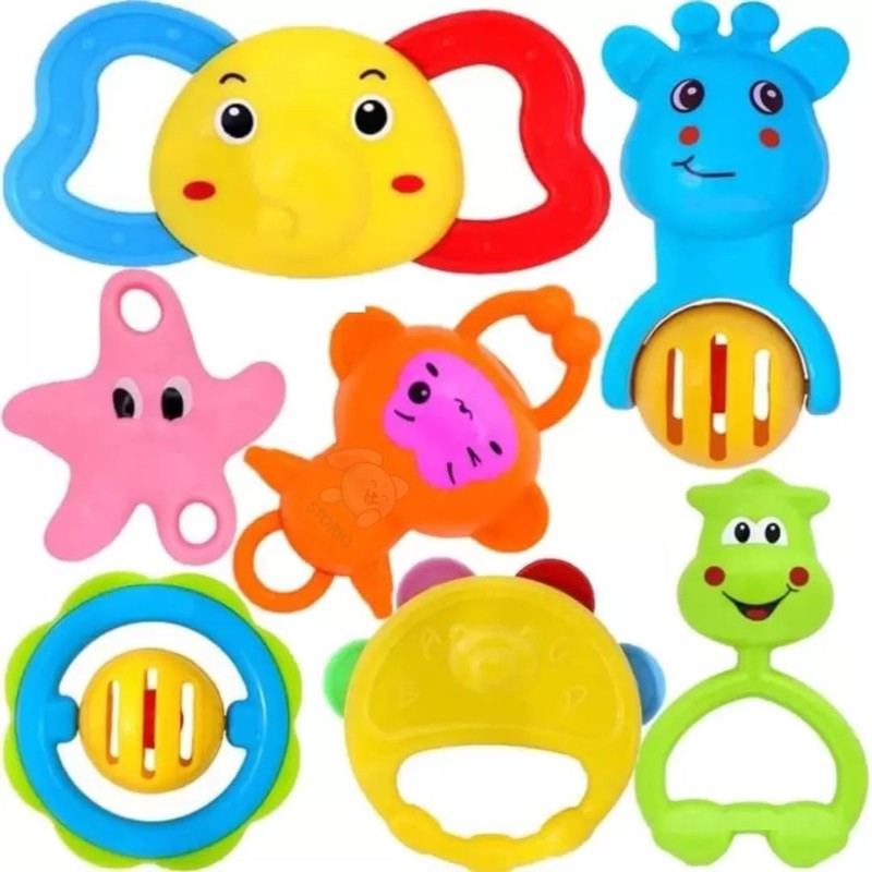 Rattle Set with Teethers - 7 Pcs