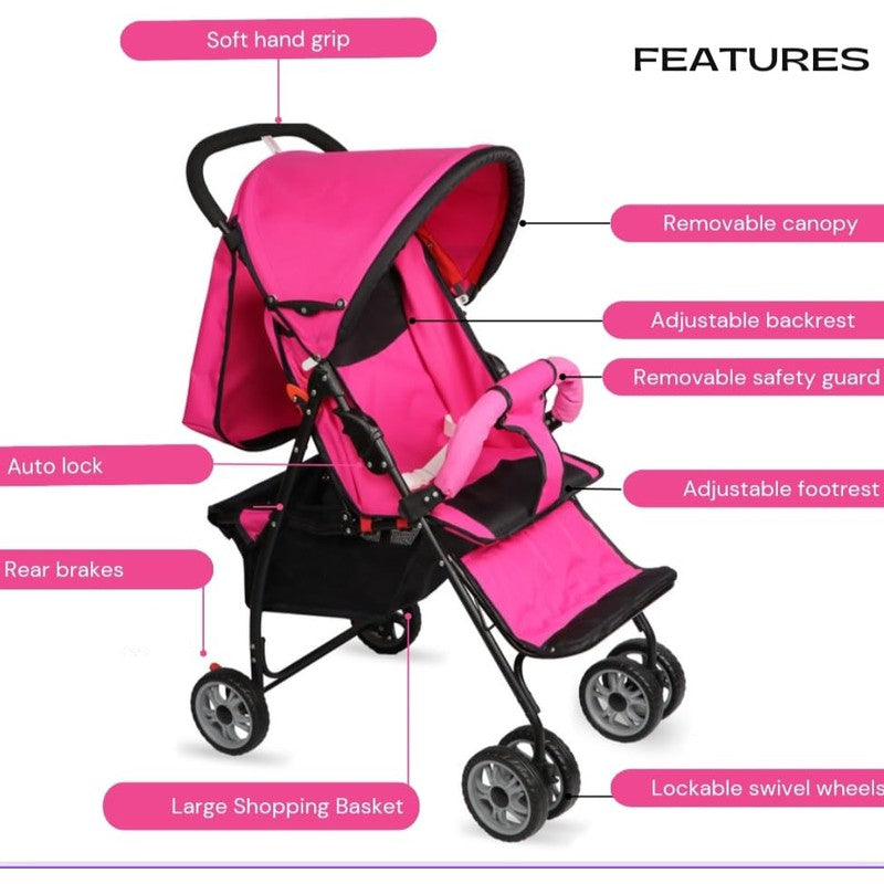 Stroller with Large Shopping Basket for Toddlers/Kids | Easy Lock with Auto Lock | Gogo Pram  |  COD Not Available