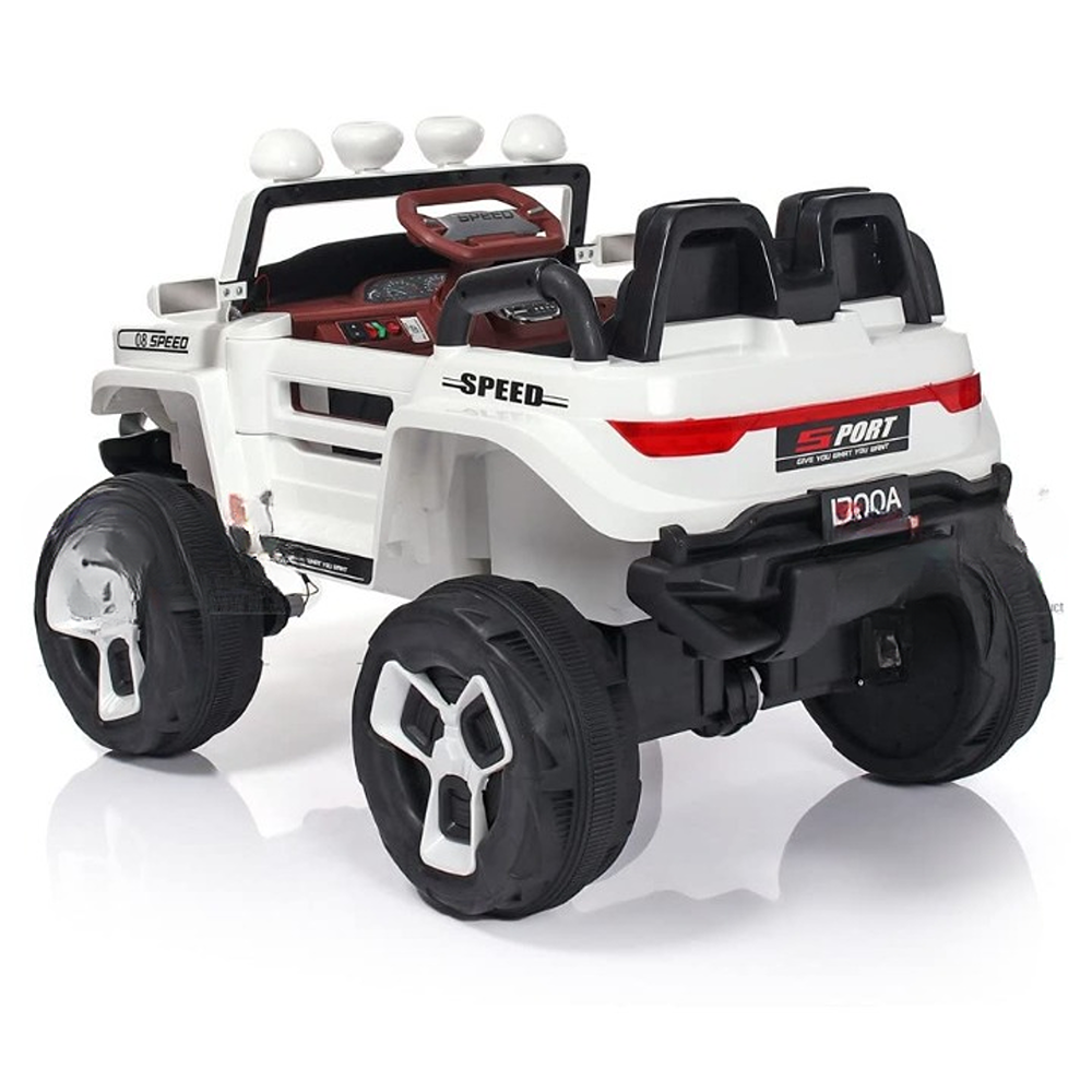 White Ride-On | Wireless Remote, Bluetooth Mp3 Music and Rechargeable Battery Operated | Jeep A1200 4X4 (COD Not Available)