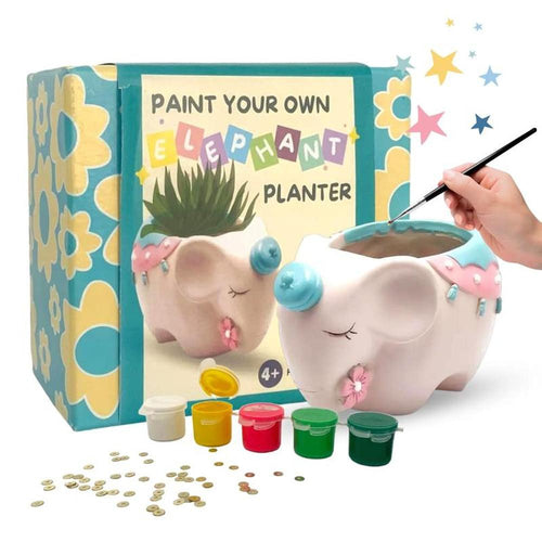 Craftopedia DIY Elephant Planter Painting Kit - Eco-Friendly Ceramic Craft (4-8 Years)