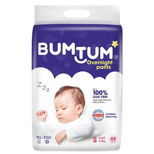Bumtum (Size-S) Overnight Diaper Pants | 48 Pants |  | 4-8 Kgs