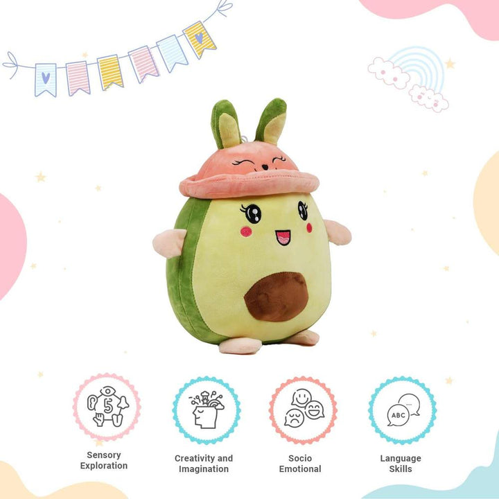 Little Ginnie Avocado Rabbit Soft Toy - 35.56 cm | Cuddling & Sensory Development