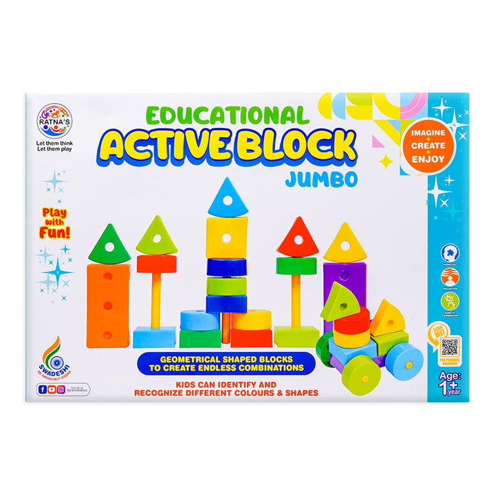 Ratna's Educational Active Blocks - Jumbo | Building Block Toys for Kids