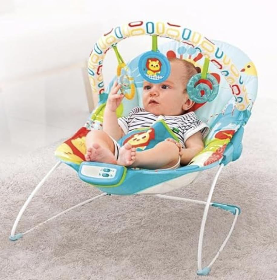 Mastela Music & Soothe Bouncer/Rocker Chair | 3 Position Setting, Melodies & Vibrations & Removable Toy Bar