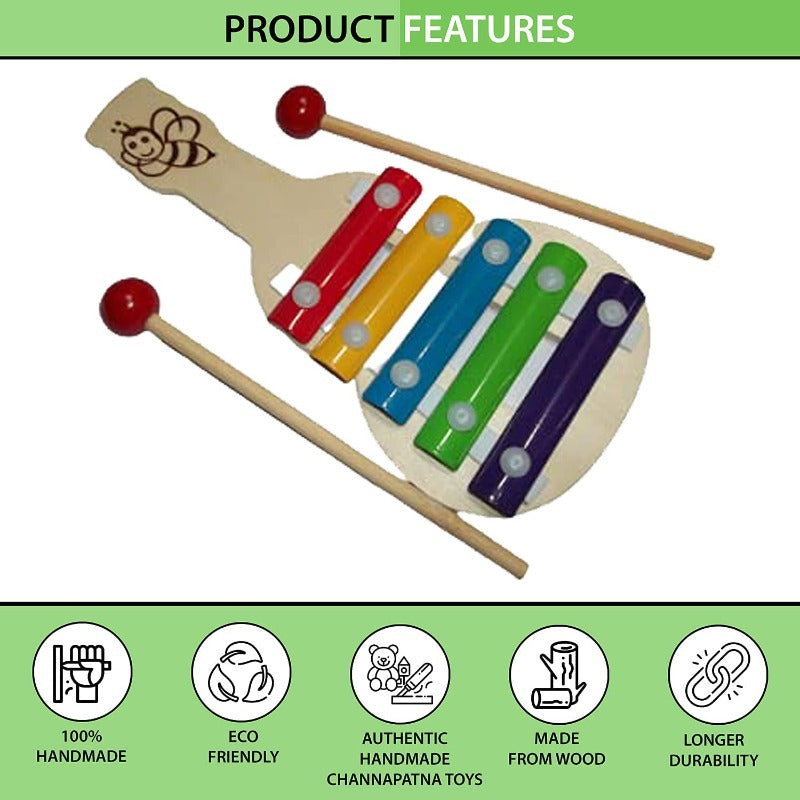 Xylophone Guitar Wooden Toy | 5 Nodes | Kids First Musical Sound Instrument Toy