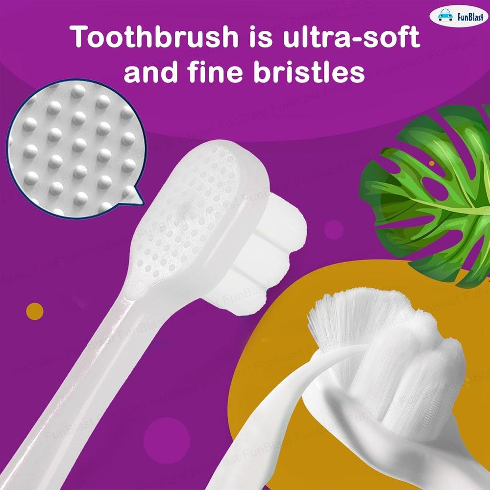 FunBlast Kids Toothbrush | Animal Design with Extra-Soft Microfiber Bristles