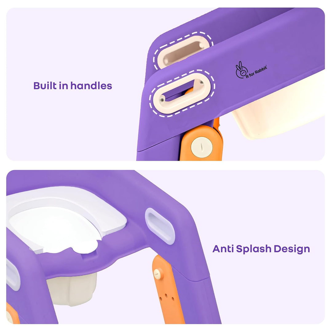 R for Rabbit Hilltop Booster 2-In-1 Baby Potty Seat & Step Stool - Purple Orange