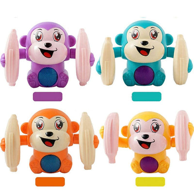 Dancing and Rolling Monkey with Light, Sound Effects and Sensor (Assorted Colours)