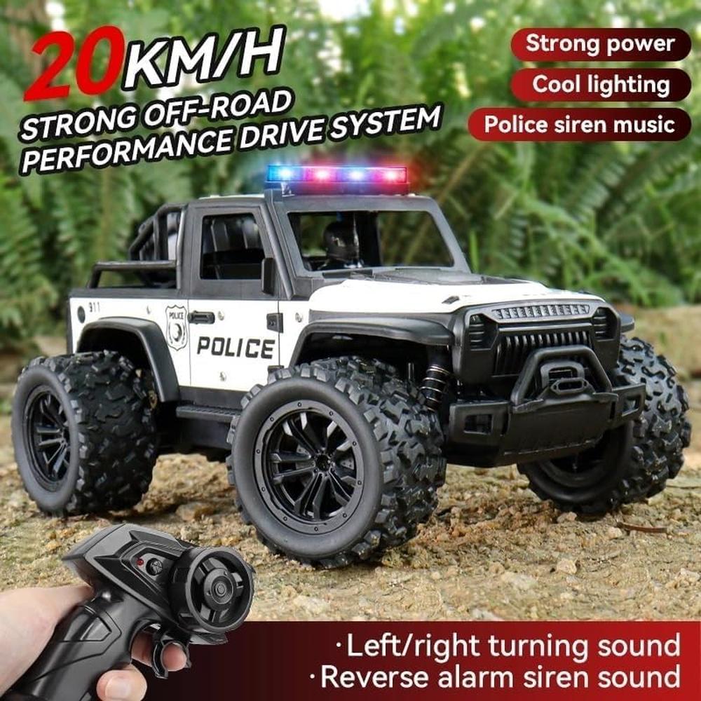 ToyBoi Remote Control Police Truck with LED Emergency Lights & Siren