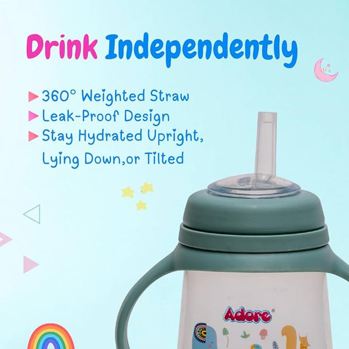 4-in-1 Wide Neck Feeding Bottle & Sipper with Twin Handles - 250ml (1-2 Years)