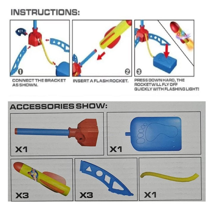 Flying Rocket Launcher Toy (3 LED Rocket)