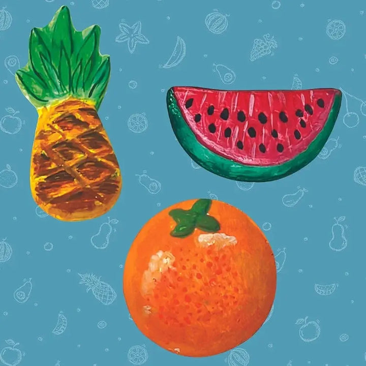 Toykraft Mould & Paint Fruits - Fridge Magnet Making DIY Kit, Creative Art & Craft Activity