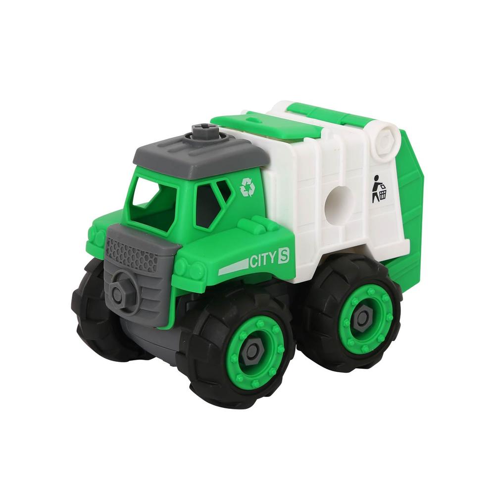 Scoodle Mini Machines My First Build & Go City Service Truck Toy - Pull Back Vehicle for Kids