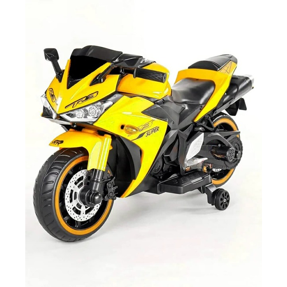 Yellow Ride-On | Rechargeable Battery Operated | R3 Bike (COD Not Available)