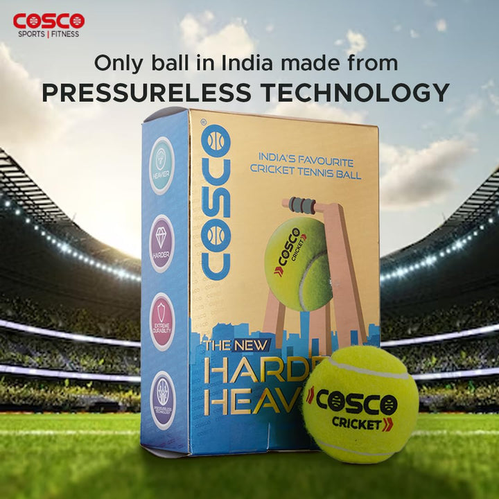 Cosco Cricket Tennis Ball (Pack of 6) - Yellow
