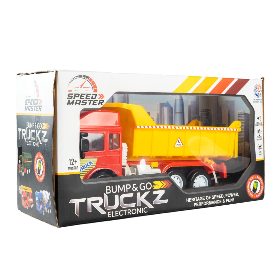 Ratna's Electronic Dumper Truck Toy | Self-Moving with Lights and Sounds