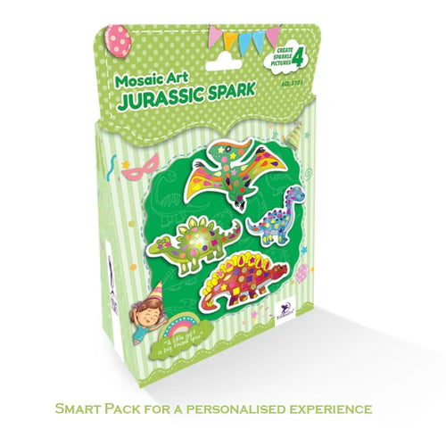 Toykraft Jurassic Spark Mosaic Art | Dinosaur Sticker DIY Kit | Creative Activity & Theme Party Return Gift