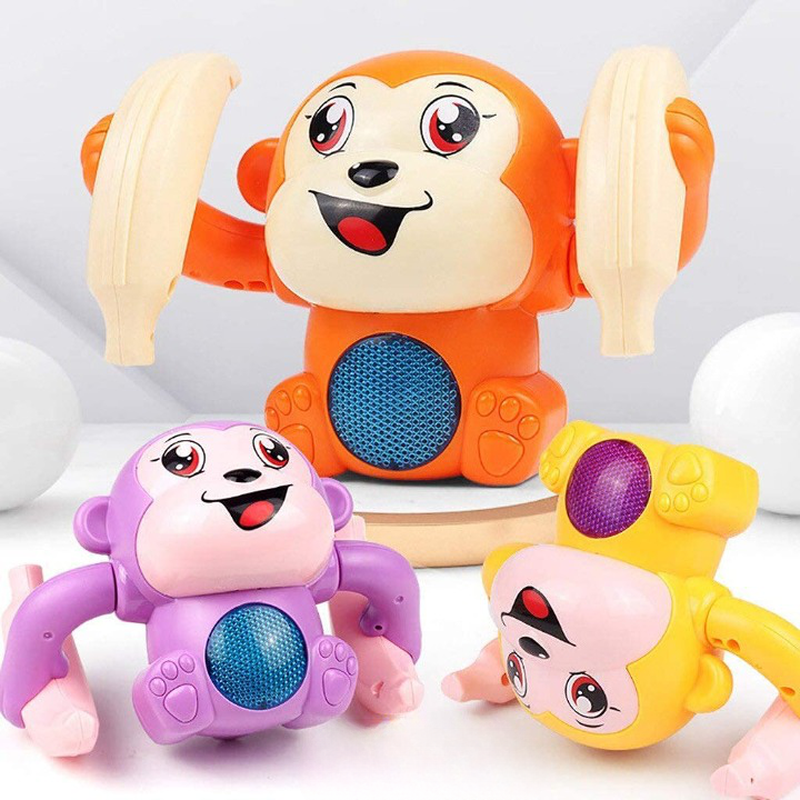 Dancing and Rolling Monkey with Light, Sound Effects and Sensor (Assorted Colours)