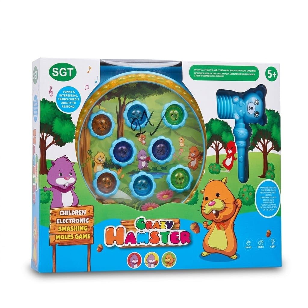 SGT Crazy Hamster Smashing Moles Game for Kids | Light & Music Interactive Family Game | Battery Operated Toy