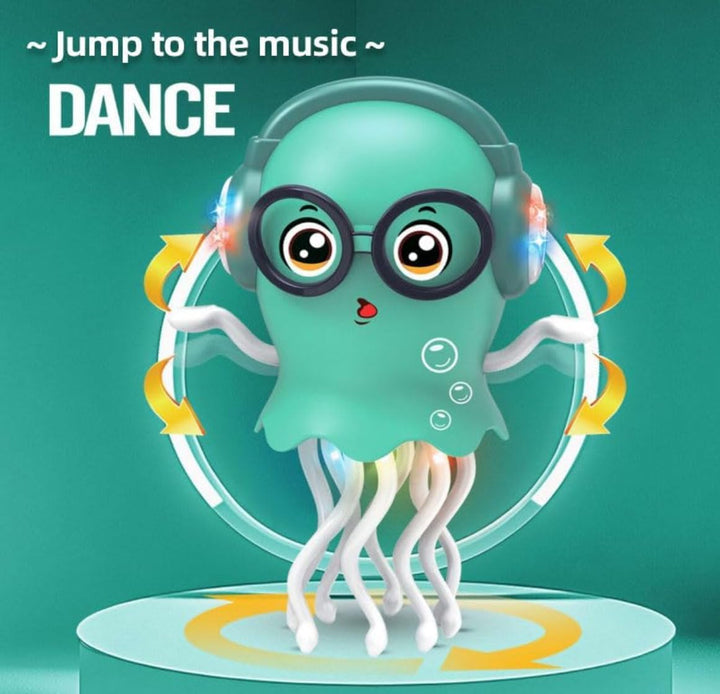 Twist Jellyfish Musical Dancing Toy | Bump & Go Sensory Toy with Movement - Turquoise