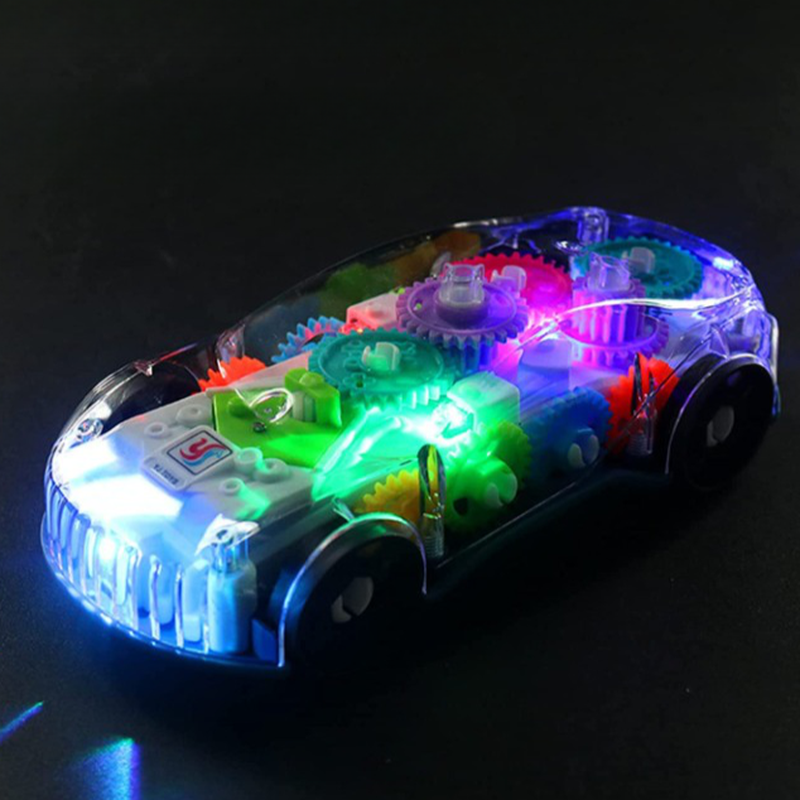 Concept Transparent Car Toy with Music, Colorful Light and Colorful Moving Gears