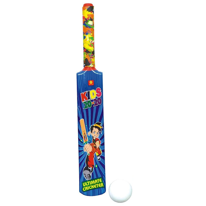 Nippon Cricket Bat and Ball Plastic Set - Kids 20 Junior | (4-7 Years) - Assorted Colours