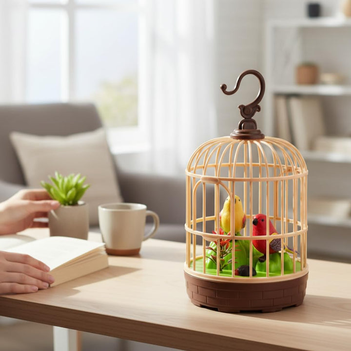 Kaby Beautiful Bird Cage Toy | Musical Bird with Voice Recording, Chirping Sounds & Music Bird Toy for Kids
