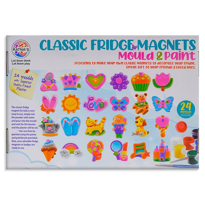 Ratna's Classic Fridge Magnets Mould & Paint Senior I 24 Moulds I DIY Art & Craft Kit