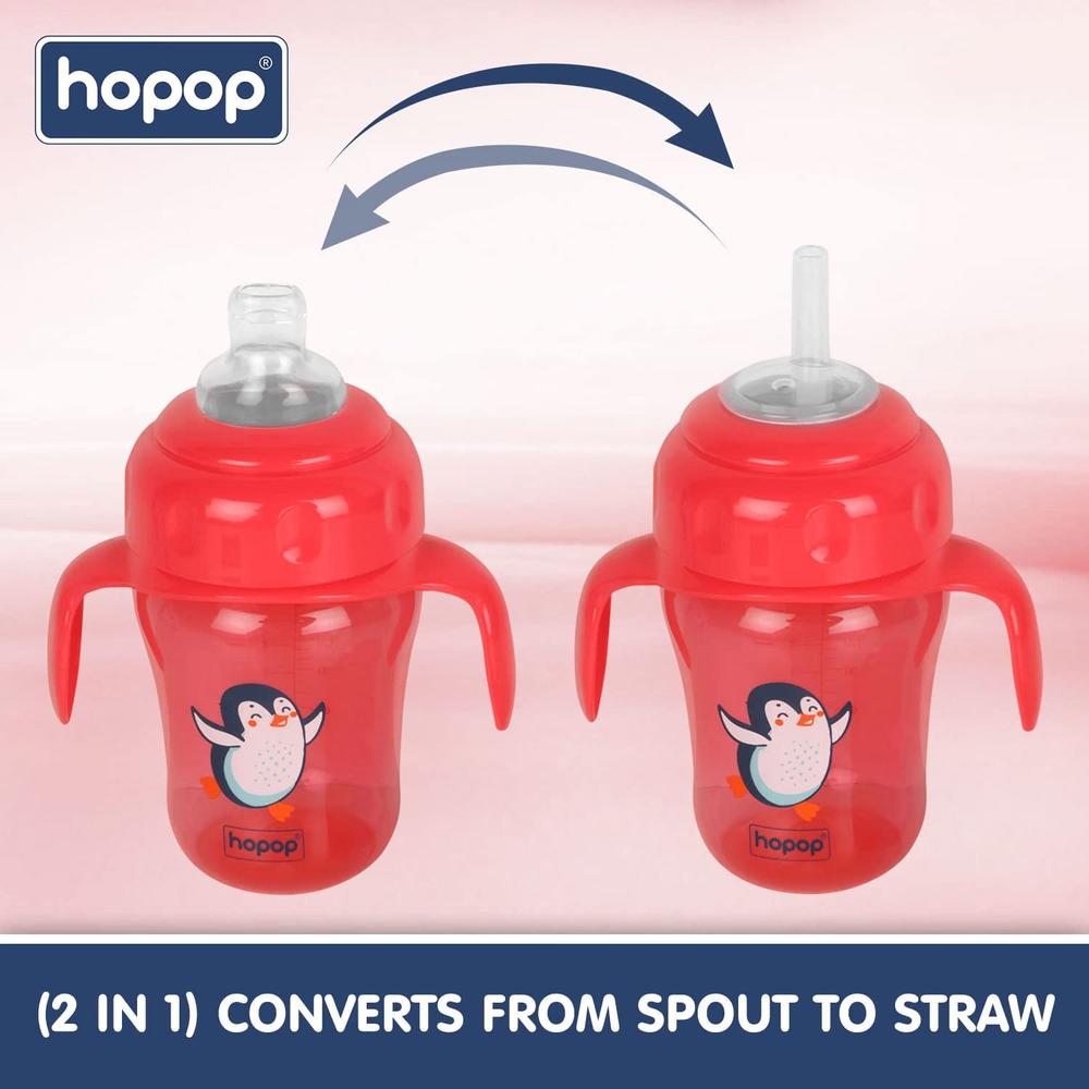 Hopop Spill-Proof Sipper Cup with Spout & Straw 210ml