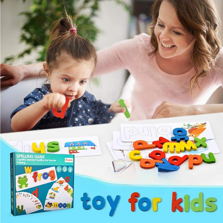 Wooden Spelling Learning Toy (Educational Developmental Sight Words and Skills)