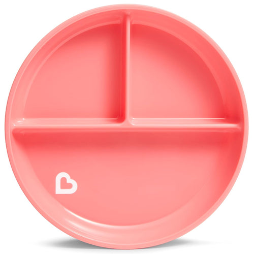 Munchkin Stay Put Suction Plate with Divider- Pack of 1 | BPA-Free Baby Feeding Plate