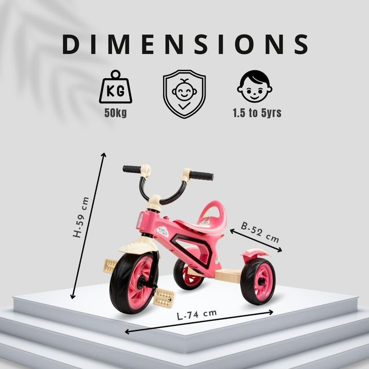 Kids Max 33 Tricycle with Light & Sound Feature | Fandango Pink | COD Not Available