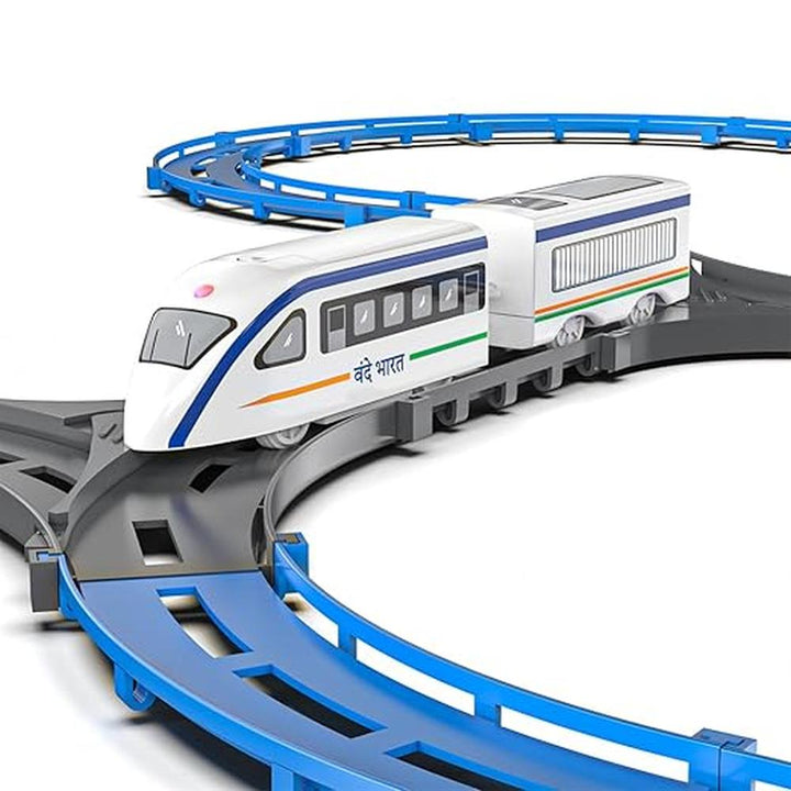 Mirana Vande Bharat Bullet Train Track Set - 43 Pieces | Battery-Operated Electric Train Toy with 10+ Track Layouts