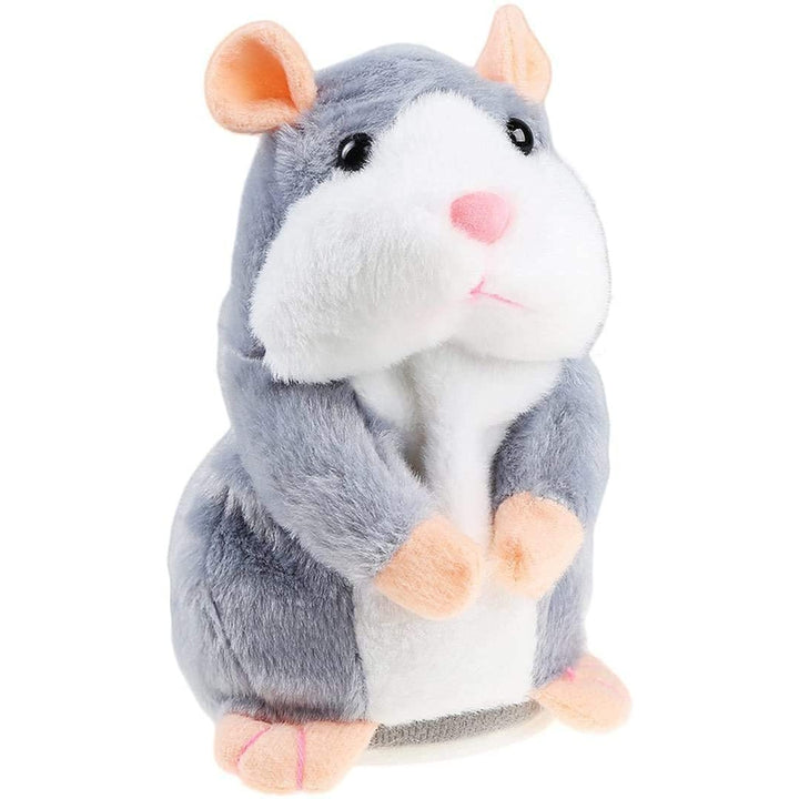 Talking Hamster Repeats What You Say (Educational Talking Toy) - Grey