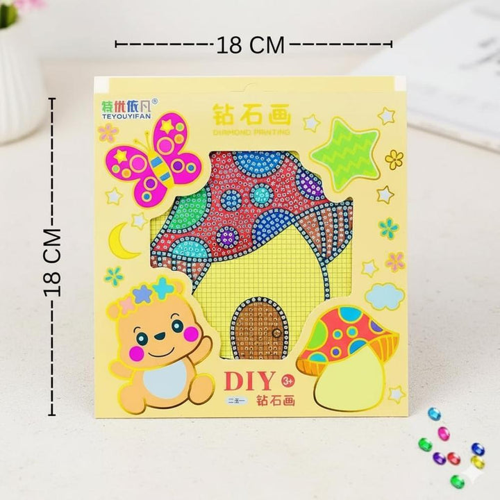 5D Diamond Art Painting Kit for Kids | Pre-Printed Canvas with Wooden Frame, Crystal Diamonds & Tools | Creative DIY Craft Kit