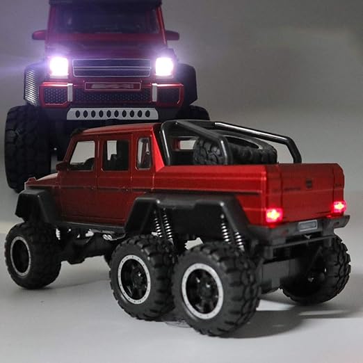 Resembling Amg 6X6 Kids Metal Diecast Car Modal Zinc Alloy Pull Back Car Toy Vehicles (Red)