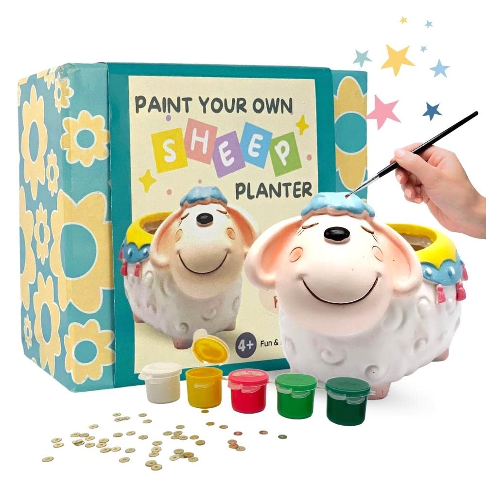 Paint Your Own Sheep Planter (DIY Art and Eco-Friendly Ceramic Craft Activity)