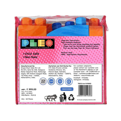 Building & Construction Blocks Educational Toy (Pink Bag - 100 Pieces)