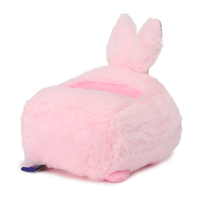 Plush Baby Rabbit Teddy with Neck Bow Multi Purpose Holder Soft Toys - Pink