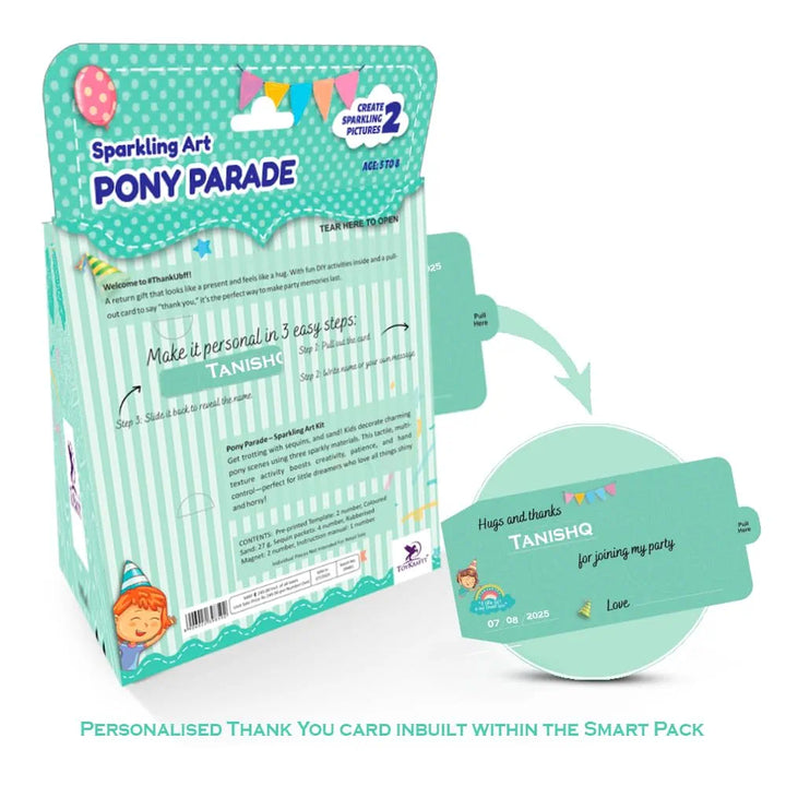 Toykraft Pony Parade Sparkling Art | Glitter & Sequin DIY Kit | Builds Creativity & Focus