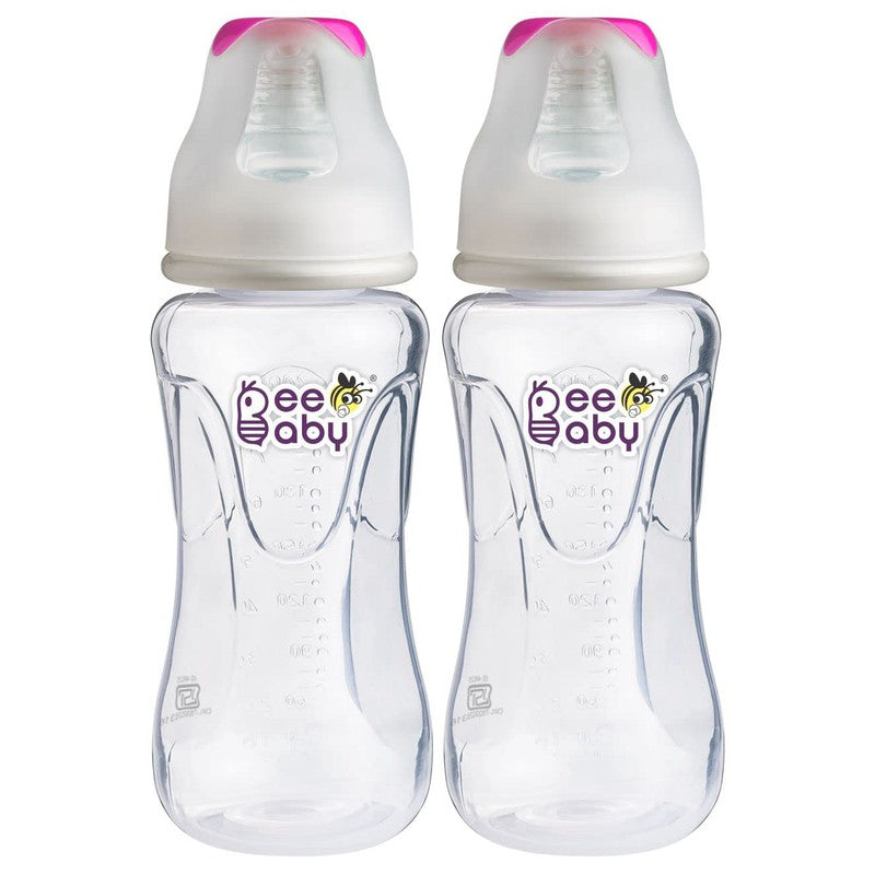 Comfort Slim / Regular Neck Baby Feeding Bottle with Slow Flow Anti-Colic Silicone Nipple 240 ML / 8 oz.  (Pack of 2)