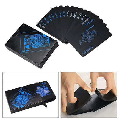 2 Piece Luxury Black Deck of Waterproof Washable Poker Cards Use for Party Game