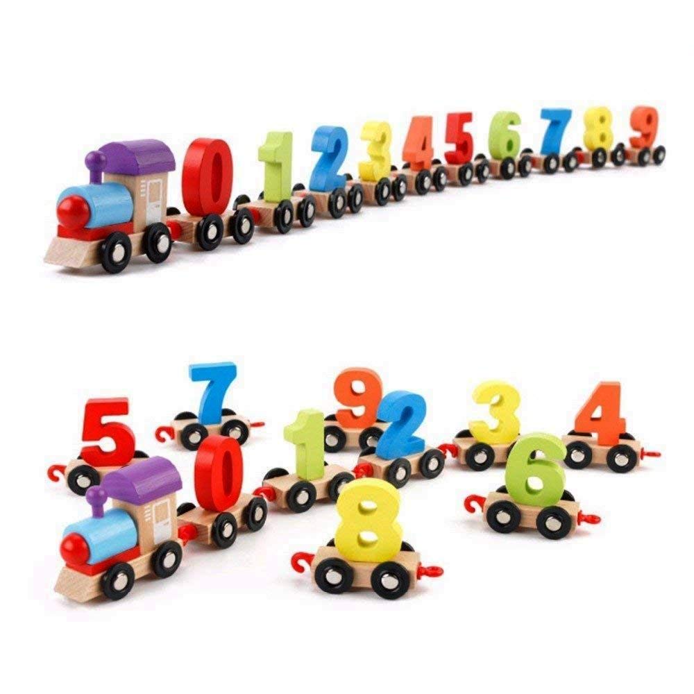 FunBlast Wooden Digital Colourful Number Train Toy (1-3 Years)